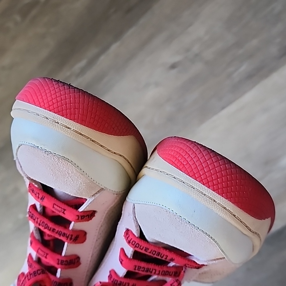 Red and Pink High-Top Sneakers - Picture 5 of 16